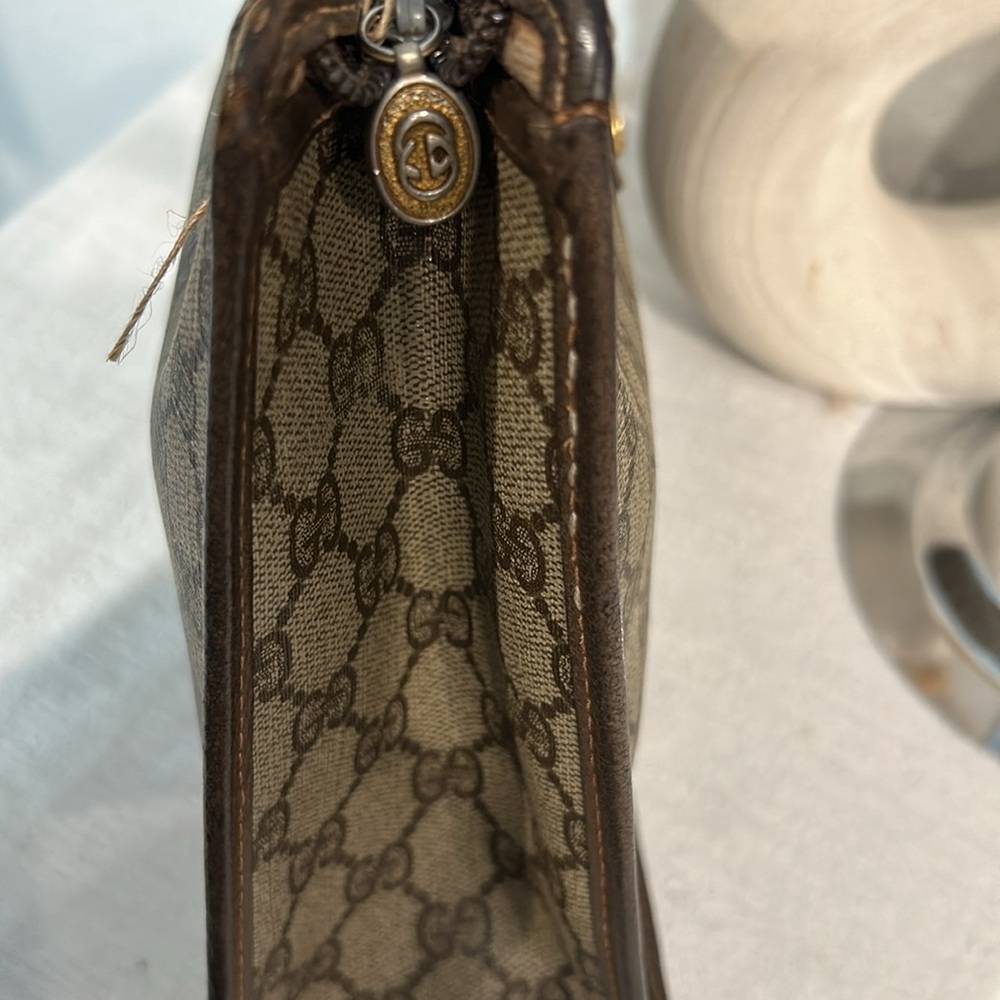 GUCCI GG Pvc Leather Clutch Bag vintage authentic - Picture 10 of 16